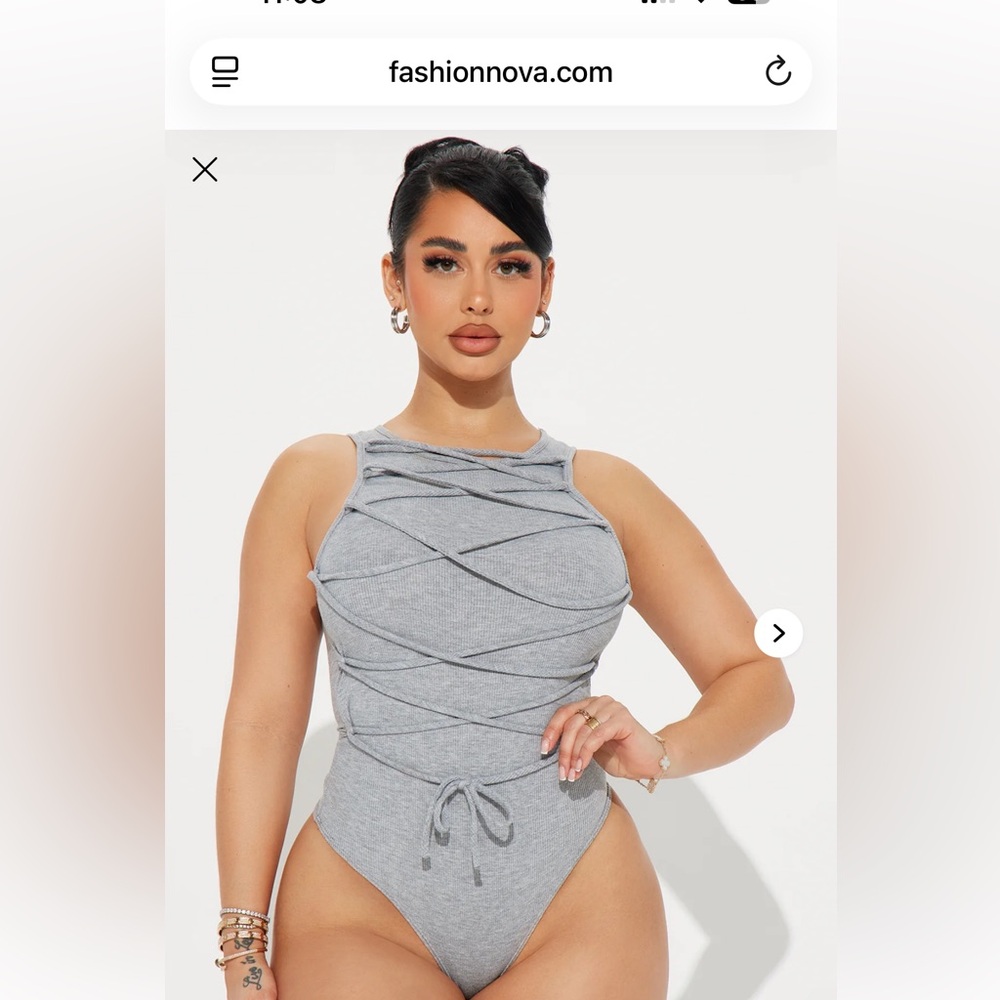 Fashion Nova Anitta Lace Up Bodysuit